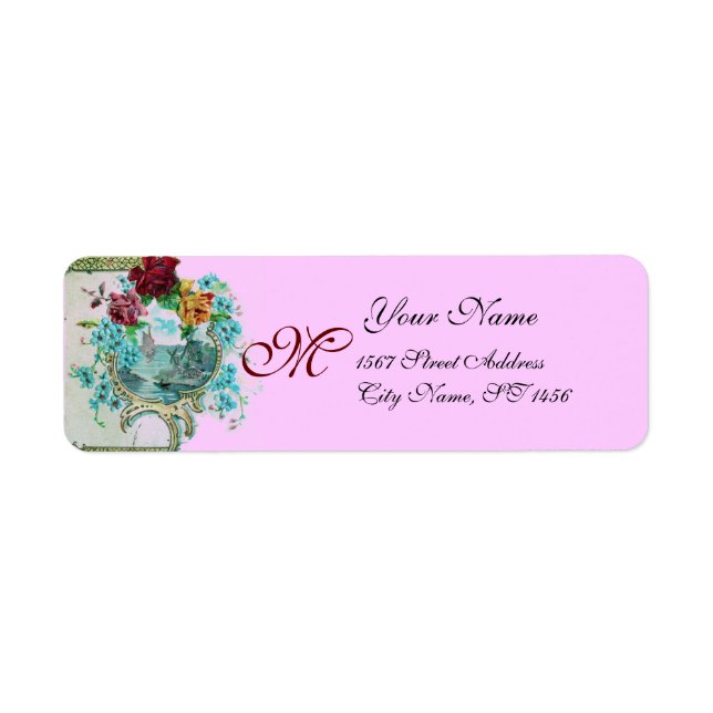 ROMANTICA ROSE LILAC FLORAL BEACH MONOGRAM MARIAGE (Devant)
