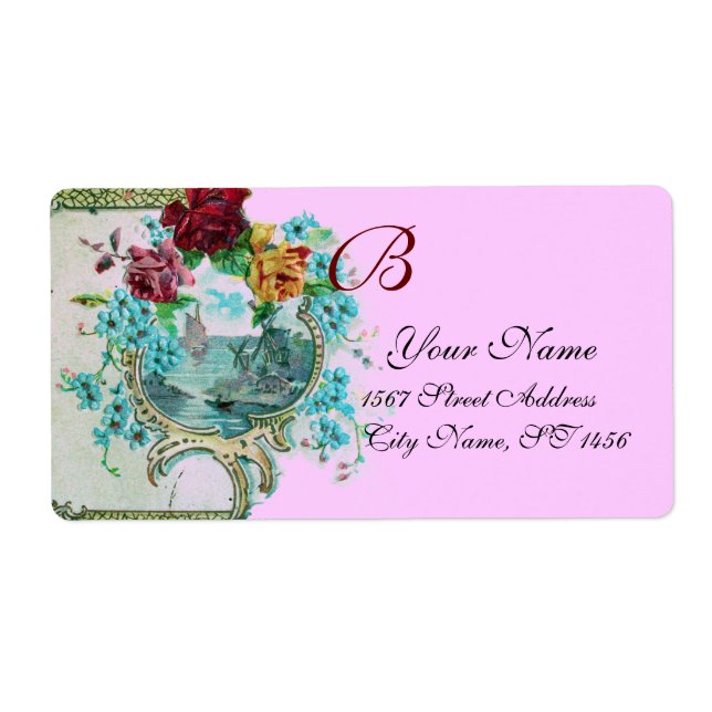 ROMANTICA ROSE LILAC FLORAL BEACH MONOGRAM MARIAGE (Devant)