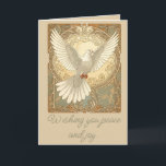 Romantically Nostalgic Peace Dove Greeting Card<br><div class="desc">Romantically Nostalgic Peace Dove Holiday Design is an illustration of a dove in flight set in a vintage Art Nouveau style. A traditional Christmas design symbolic of peace, purity, love, and the Holy Spirit. A perfect symbolic Christian message. Clients are the heart of any business, and the holidays are the...</div>
