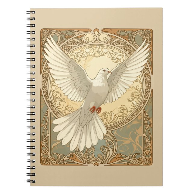 Romantically Nostalgic Peace Dove  Notebook (Front)