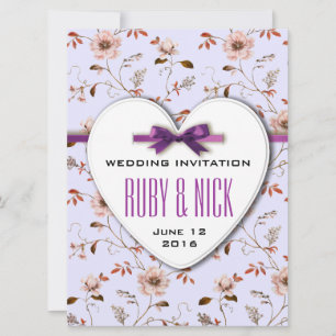 RomanticCharm Vintage Floral Wedding collection Invitation