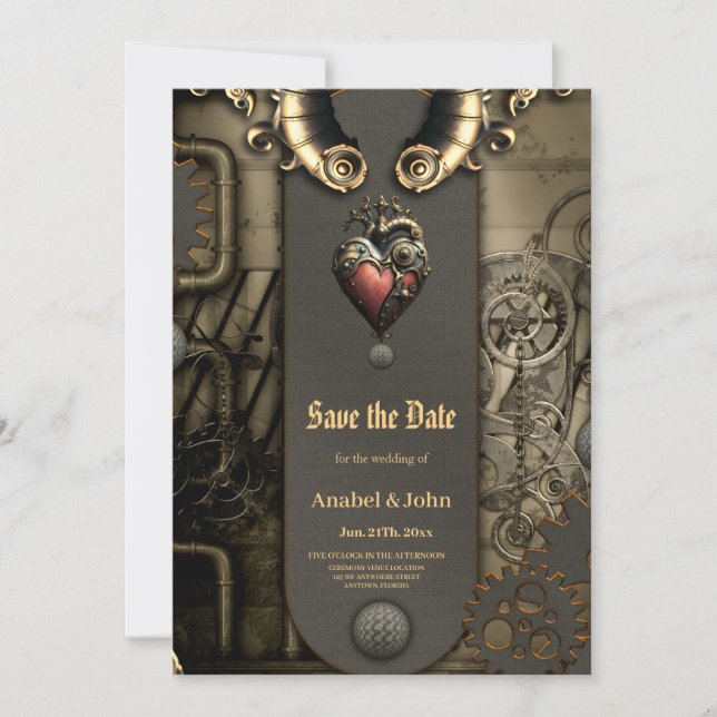Romanticism in wheels and tubes the steampunk soul save the date (Front)