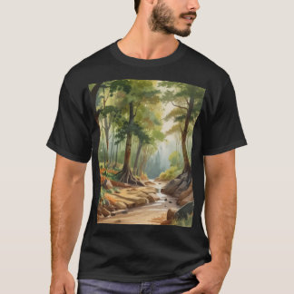 Romanticism Landscape watercolor painting trees T-Shirt