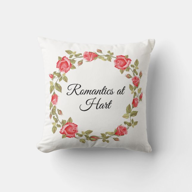 Romantics at Hart Throw Pillow (Front)
