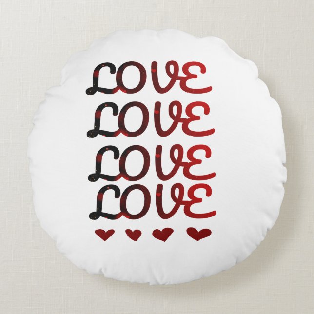 Romantique Amour Coussin rond, DON de Valentine (Devant)