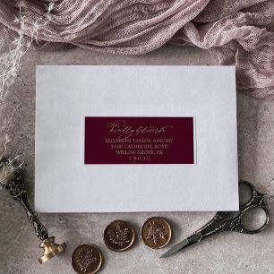 Romantique Bourgogne et Étiquettes de adresse d'or