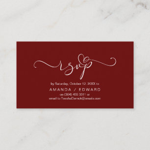 Romantique, Bourgogne, Invitation RSVP, répondre