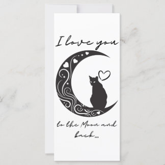 Romantique chat simple plié carte de voeux