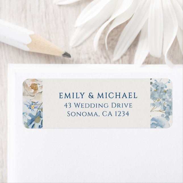 Romantique Dusty Blue Welcome Floral Mariage (En situation)