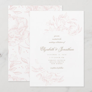 Romantique Élégant Faire-part de mariage floral