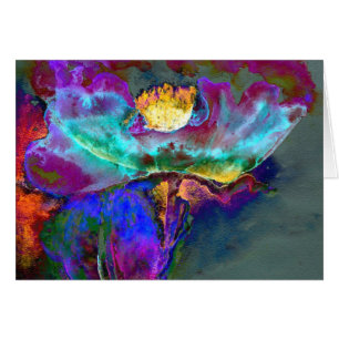 Romantique élégant violet turquoise peinture de fl
