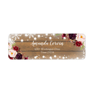 Romantique Floral Rustique Adresse de retour
