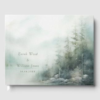 Romantique forêt verte Mariage Livre d'or