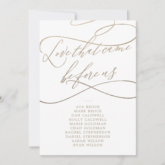 Romantique Gold Love avant nous assis Carte Carte  (Devant)