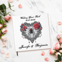 Romantique gothique Mariage livre d'invité avec Sp