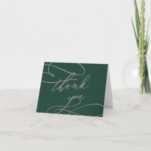 Romantique Green Calligraphie Mariage Carte de rem