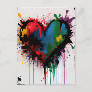 Romantique Je t'aime Coeur Moderne Graffiti Carte 
