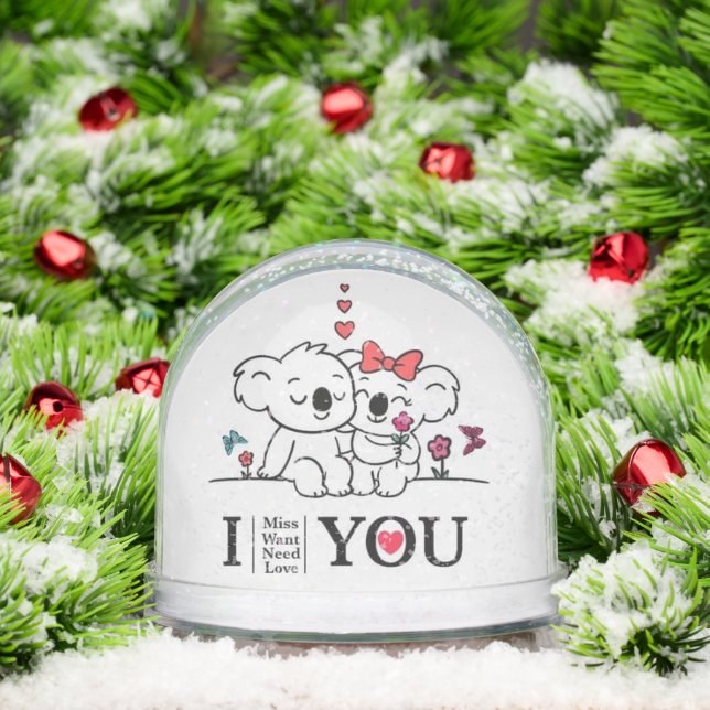 Romantique Koala Couple Snow Globe - Noël mignon (Noël)