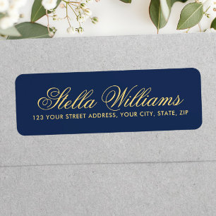 Romantique marine bleu calligraphie adresse de scr