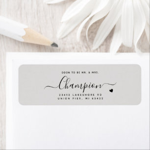 Romantique minimaliste Script Dove Gris Mariage
