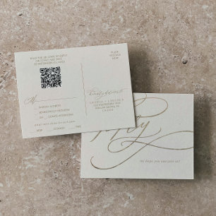 Romantique or et ivoire QR Code Menu Choix RSVP
