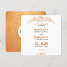 Romantique Orange & Blanc Enregistrer la carte Dat