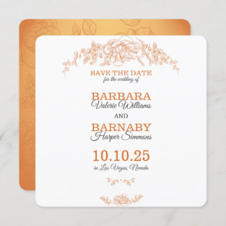 Romantique Orange & Blanc Enregistrer la carte Dat