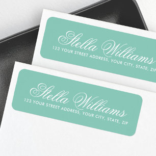 Romantique pastel vert calligraphie adresse de scr