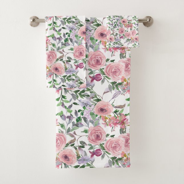 Romantique Peoné rose et Rose Floral (En situation)