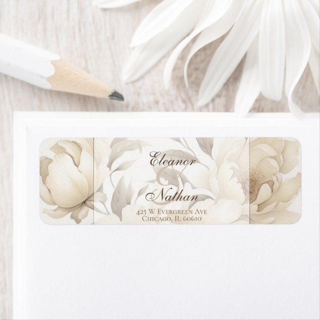 Romantique Peonies Beige Floral Mariage de automne (En situation)