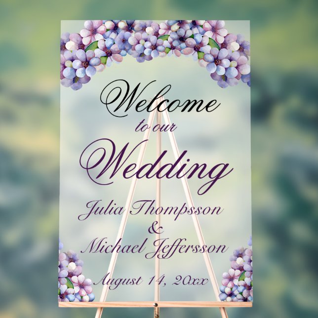 Romantique Poétique Lilac Aquarelle Mariage Floral (Neutre)