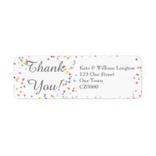 Romantique Rainbow Confetti Script Merci