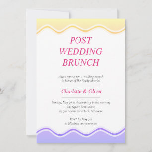 Romantique rose jaune violet Faire-part de mariage