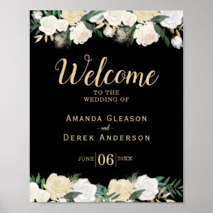 Romantique Rose Mariage thème Affiche de bienvenue