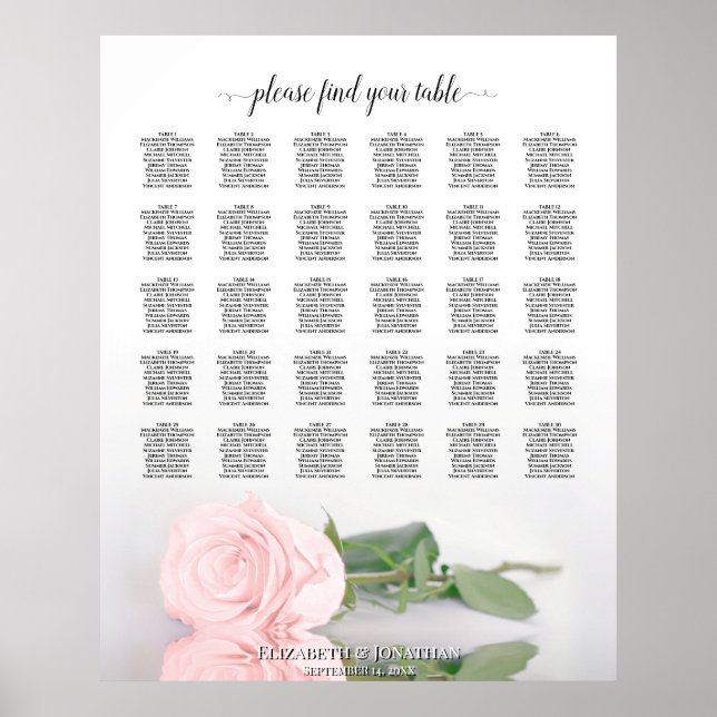 Romantique Rose Rose Rose 30 Tableau Mariage de ta (Devant)