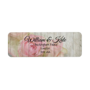 Romantique rose rose rose rose retour adresse étiq