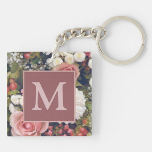 Romantique Roses Rose Bouquet de fleurs Monogramme