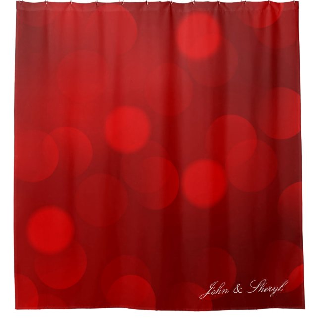Romantique rouge points brillants rideau de douche (Devant)