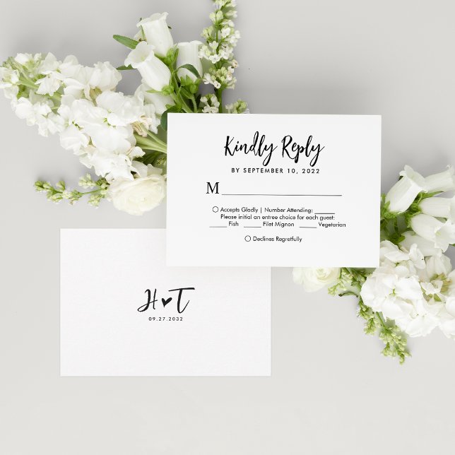 Romantique Script Heart Monogram Menu Choice Maria (Créateur téléchargé)