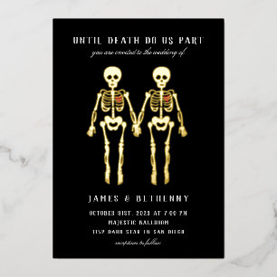 Romantique Skeletons Femme Foil Invitation
