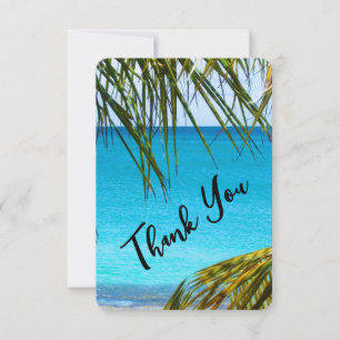 Romantique Turquoise Tropical Beach Mariage Merci