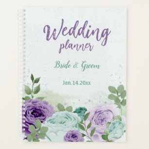 romantique violet bleu fleurs verdure mariage