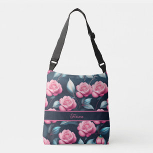 romantische, zarte, rosa Rosen Muster Crossbody Bag