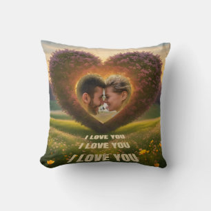 Romantisches individuelles Bild, Herz in der Natur Throw Pillow