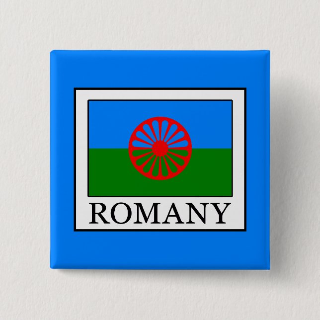 Romany 2 Inch Square Button (Front)