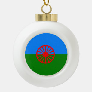 Romany Gypsy flag Ceramic Ball Christmas Ornament