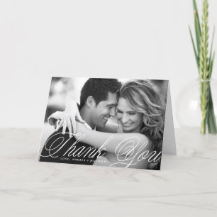 Romatic Script Wedding Thank You Card