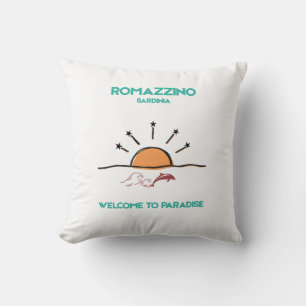 Romazzino Sardinia Welcome To Paradise Luxury Throw Pillow