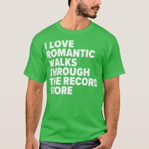Romc Walks Through the Record Store Funny Vinyl Lo T-Shirt