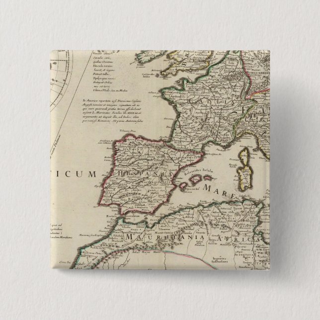 Rome 5 2 inch square button (Front)